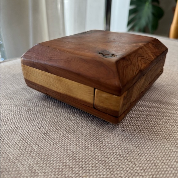 Vintage Handcrafted Wooden Secret Stash Box with Hidden Drawer - Picture 6 of 6